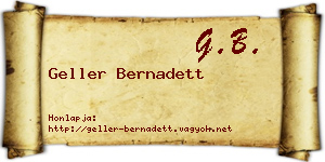 Geller Bernadett névjegykártya